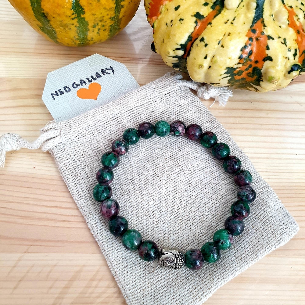 Adjustable gemstone bracelet - Ruby stone